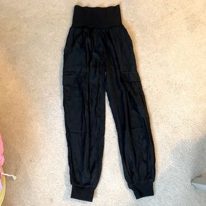 Pocketed satin joggers